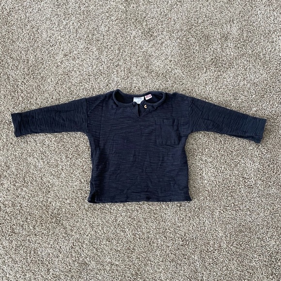 Zara baby boy long sleeve henley style pocket tee t-shirt size 9-12 months - Picture 7 of 9